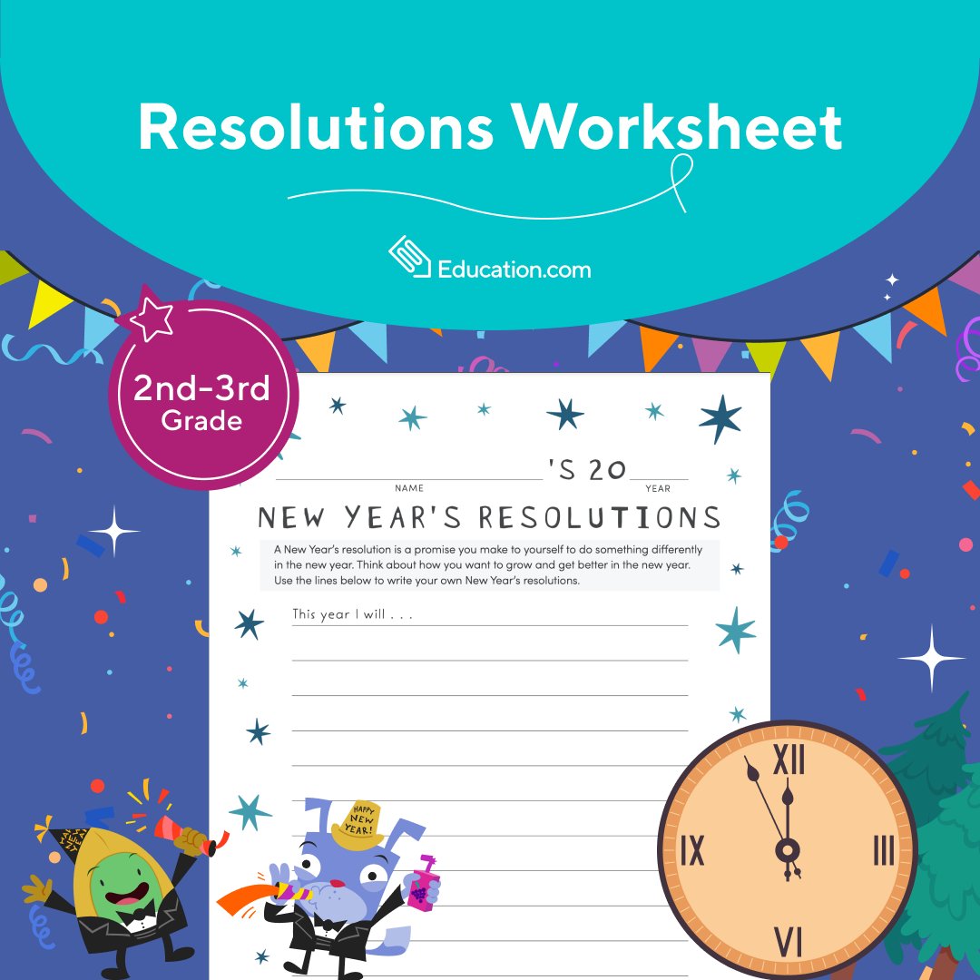 print this new year's resolutions template for kids
