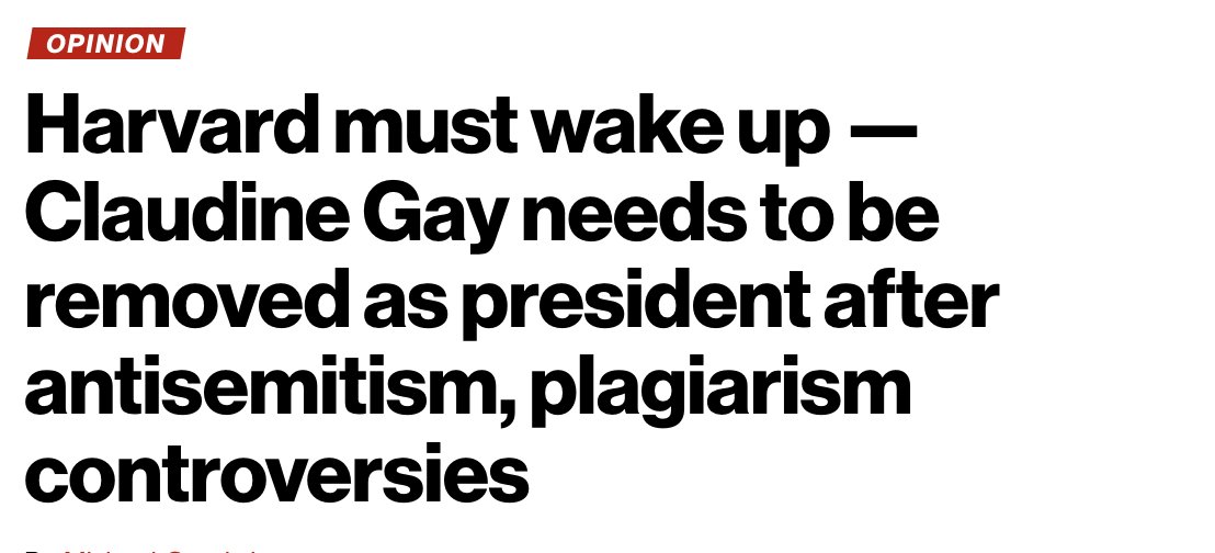 christopherrufo's tweet photo. The NYT, WaPo, Atlantic, and NYP all agree: Claudine Gay should resign. https://t.co/TW9T8OC4WT