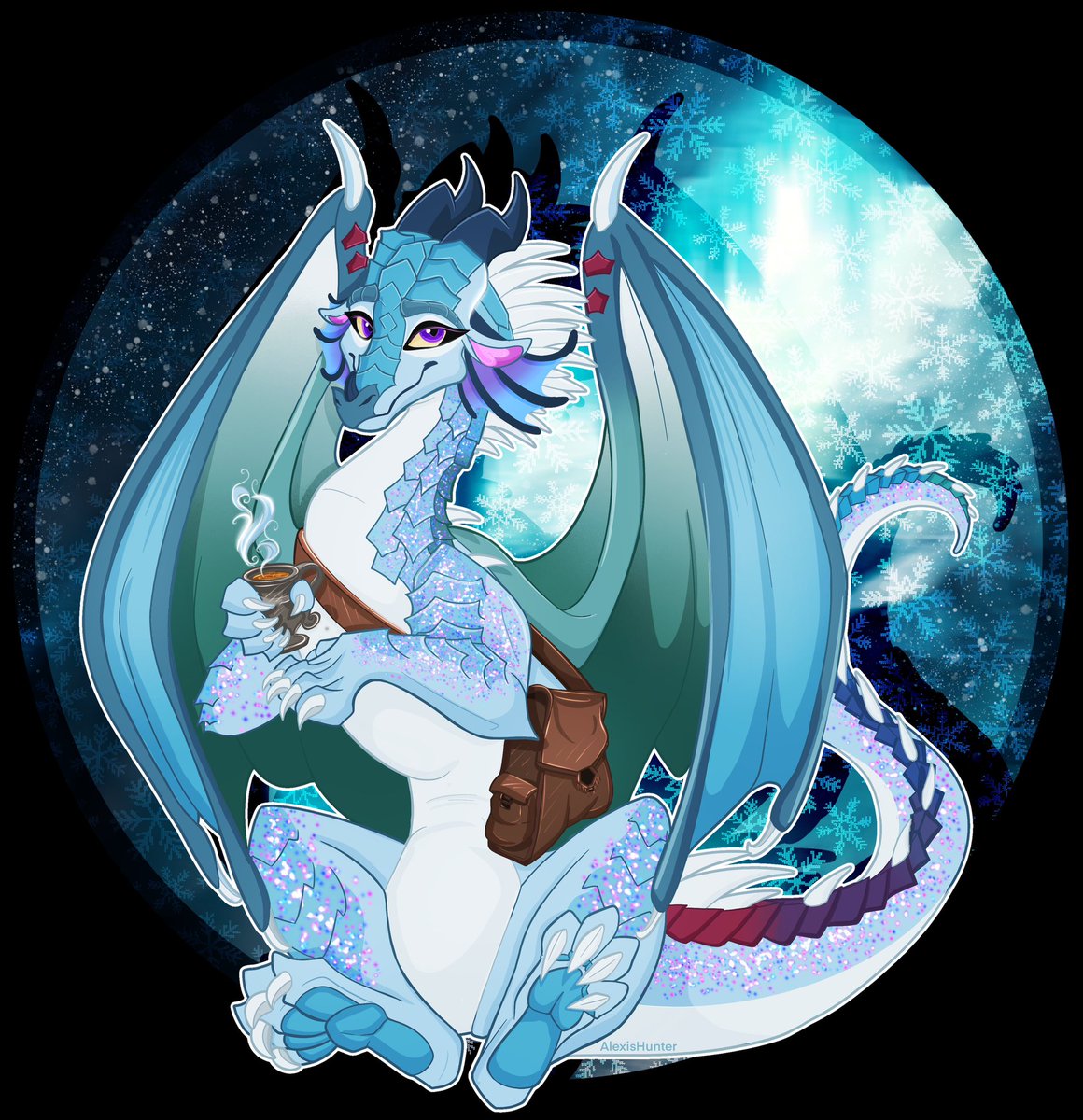 MynxSnowLeopard's tweet photo. Spearmint. Gift art for someone  I’ve been doing a rp with if their OC. She’s an Ice/rain hybrid. #WingsofFire #icewing #dragon #rainwing #oc #wof #procreate The pose was to cute not to just finish haha https://t.co/zMN1qys3fR