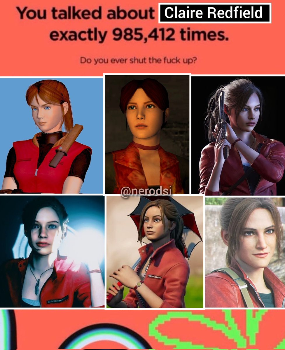 I plan on talking about Claire Redfield even more in 2024 😤🥰 (Meme made by me)