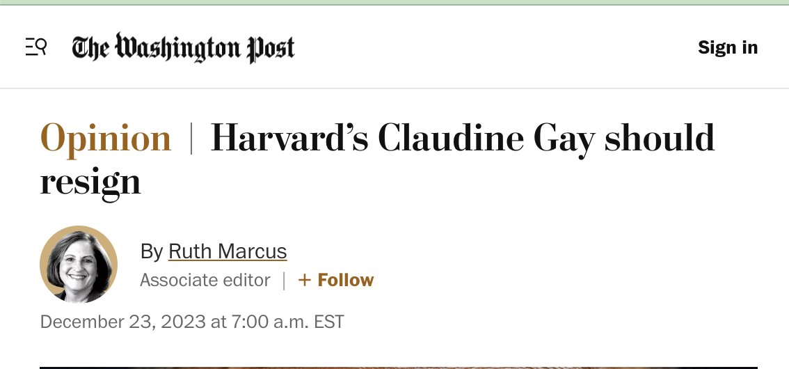 christopherrufo's tweet photo. The NYT, WaPo, Atlantic, and NYP all agree: Claudine Gay should resign. https://t.co/TW9T8OC4WT