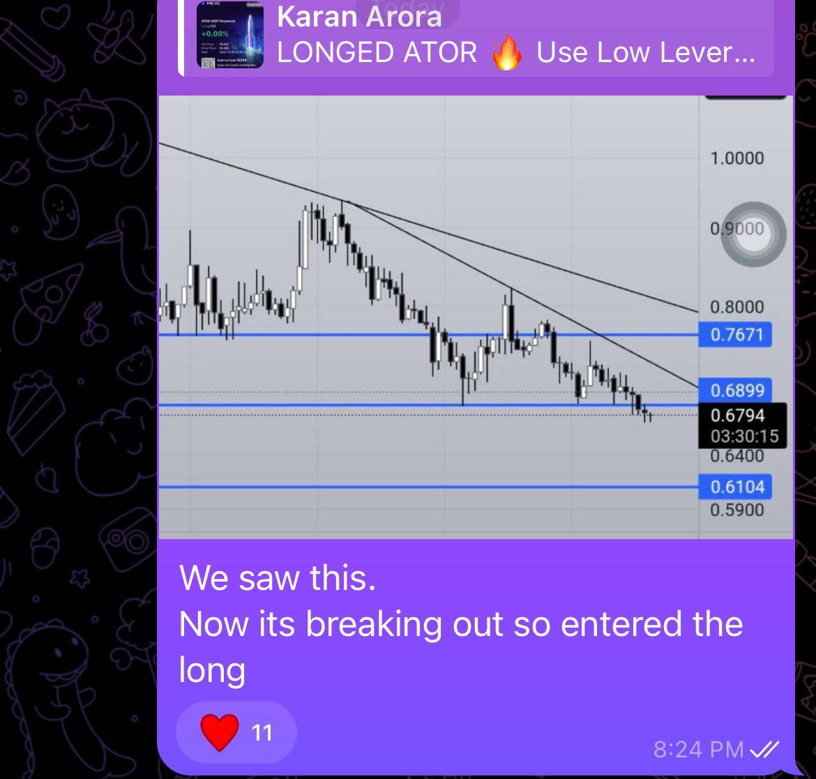 thisisksa's tweet photo. Made 80% Gains In 2 Hours 🔥🚀
$ATOR Trade Was Posted In My Telegram & In Just 2 Hours Printed GOD Candle For Us 😉

My TG Is Free To Join & We Share Crypto Trades 24/7 🚀

In 24 Hours We Did $BTC Short Over 100% , $SOL Short , $INJ Short & $TEL Spot Buy + $ATOR Long 🚀
All Profitssss 💥

What else You Want ! 

Join @thisisksa & My Trading Community Link In Comment Below !

#Crypto #Trading #MEXC #CryptoTrading #Altcoin