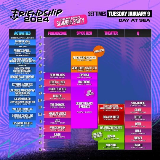 destructoamf's tweet photo. We have been working all year to make the 2024 @Friendship  Experience the most unique and beautiful we can imagine on an island and on the sea. Looking forward to seeing All My Friends. Thank you to all the artists joining, all the FriendShip staff who has worked tirelessly over the year and, the ShipFam who is the best Fam. See Everyone in Miami soon soon. We pulling out all the stops on this one. You better Belize it!