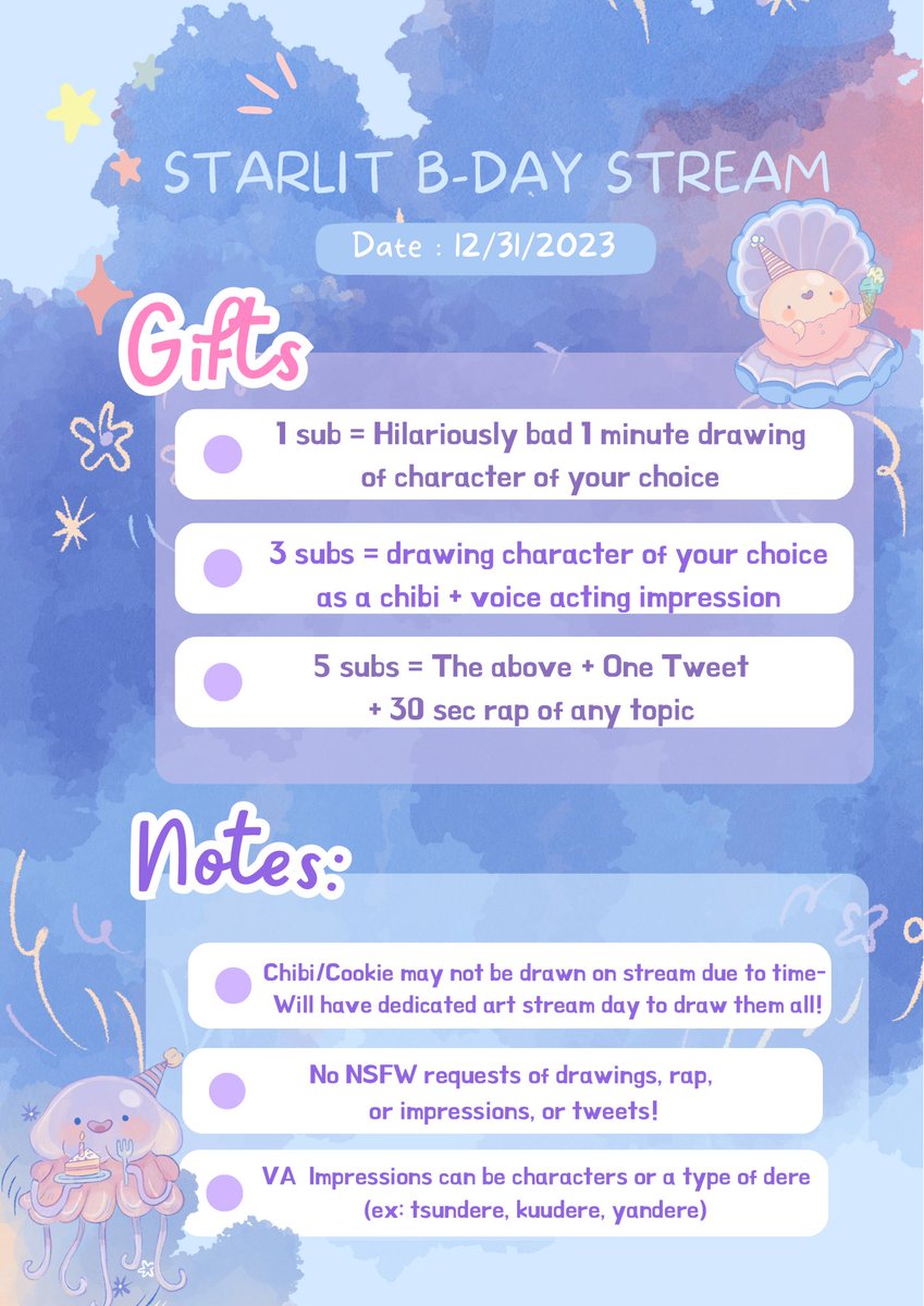 Hello everyone! I will be celebrating my birthday on 12/31/23 at 12pm EST. We have a lot of fun stuff planned so I hope to see you there! 💖

If you we do play lethal company and you’d like to join, please make sure to download the free multiplayer mod!