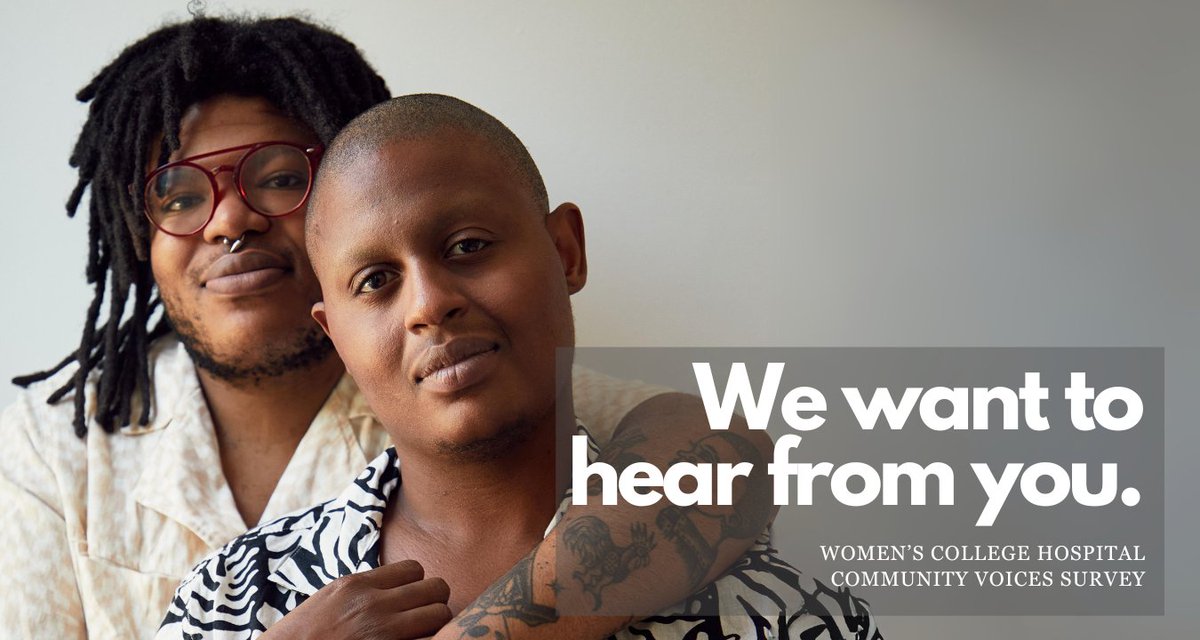 WCHospital's tweet photo. Do you experience discomfort accessing healthcare as a trans and/or non-binary individual?

What’s your experience been receiving healthcare in Ontario? How can health services be improved to meet your needs? https://t.co/FSHidyH6MF