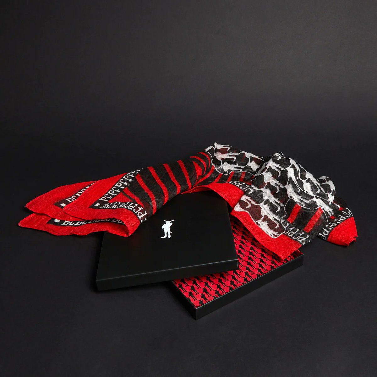 JohnnyDeppNFT's tweet photo. The Bunnyman Scarf is back in stock, and we're offering 15% until New Year's Eve. Use code BOXINGDAY15 or follow the link to get yours: https://t.co/K5NuBsXlDu https://t.co/e8RzYUjusj
