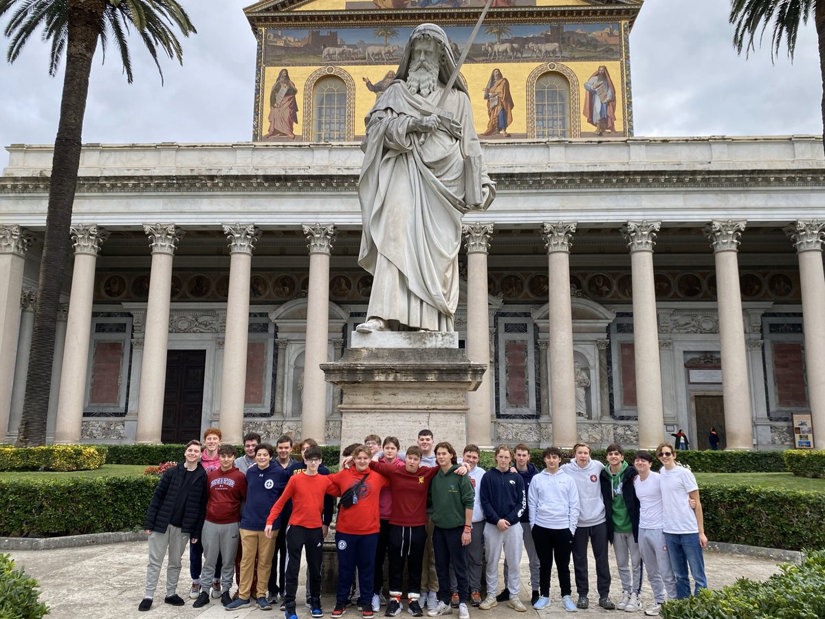 HolyGhostPrep's tweet photo. .@HolyGhostPrep students need an up-to-date passport. Today, HGP students began a Spiritan Immersion trip in Italy w/stops at St. Paul Outside the Wall, the Pantheon, Piazza Navonna, the Basilica of Saint Augustine, &amp; the Pontifical French Seminary. #ThinkTravel #ThinkGhost https://t.co/RP7tC0UsgN