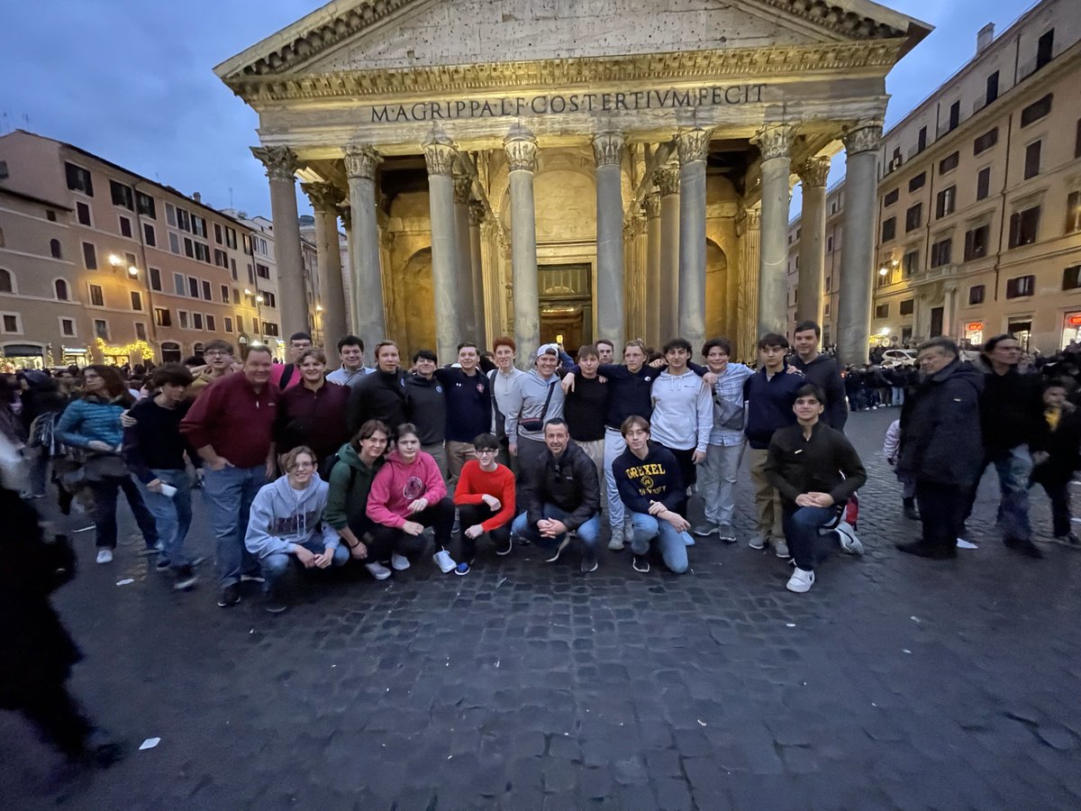 HolyGhostPrep's tweet photo. .@HolyGhostPrep students need an up-to-date passport. Today, HGP students began a Spiritan Immersion trip in Italy w/stops at St. Paul Outside the Wall, the Pantheon, Piazza Navonna, the Basilica of Saint Augustine, &amp; the Pontifical French Seminary. #ThinkTravel #ThinkGhost https://t.co/RP7tC0UsgN