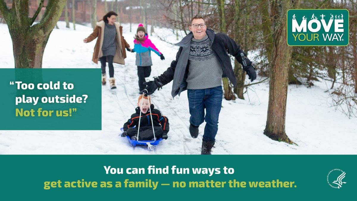 ❄️  Winter break is the perfect time to mix play with fitness! 🤸🏾 Check out the #MoveYourWay interactive tool for activities that'll keep kids active and entertained during their time off: health.gov/moveyourway/ge… #HealthTipTuesday🍎