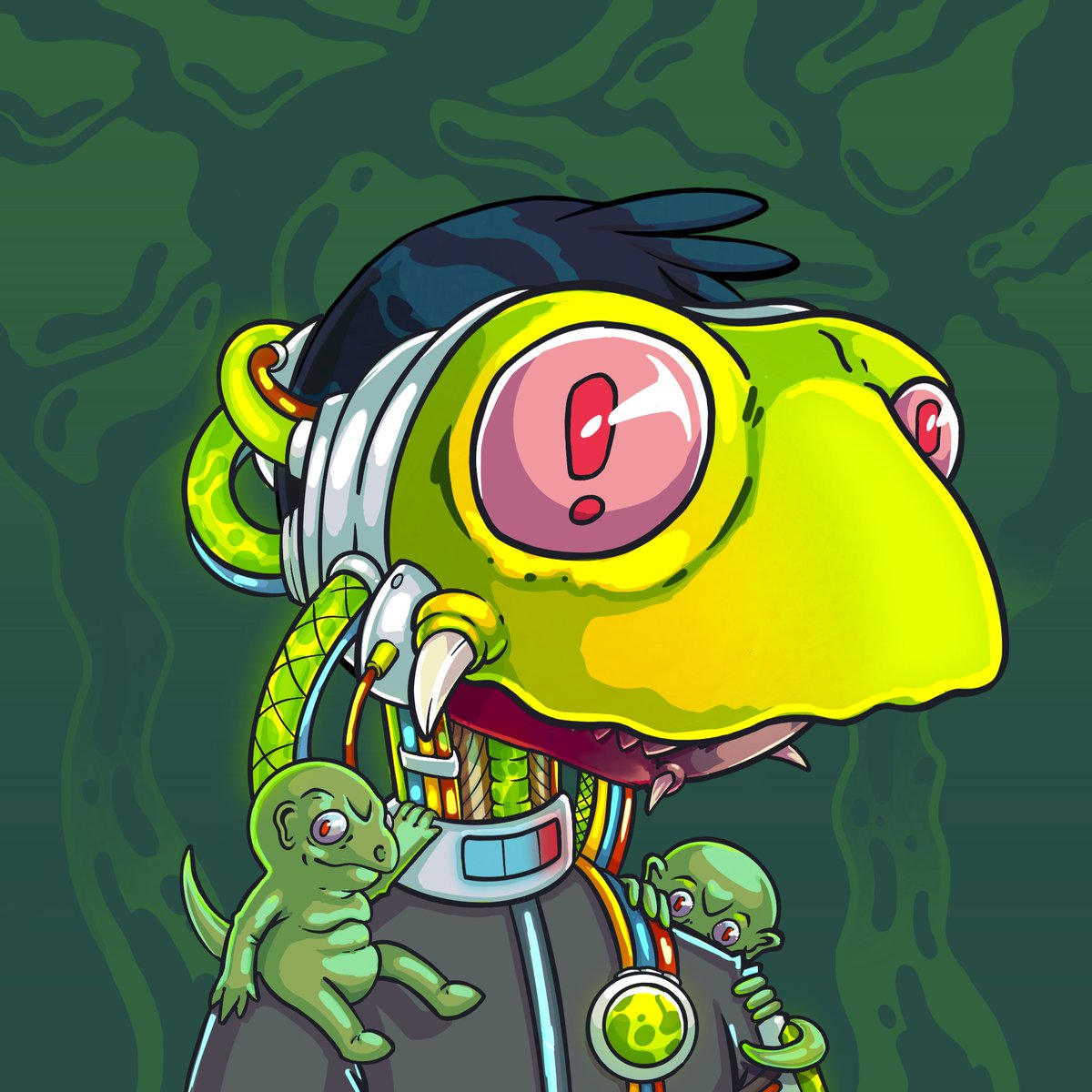 In the cosmic expanse of Danger Valley, a group of adventurous ducks discovered a mysterious costume resembling a character from the Galactic Gecko NFT collection. Accompanying this costume was an enigmatic creature perched on its shoulder, unlike anything they had seen before.