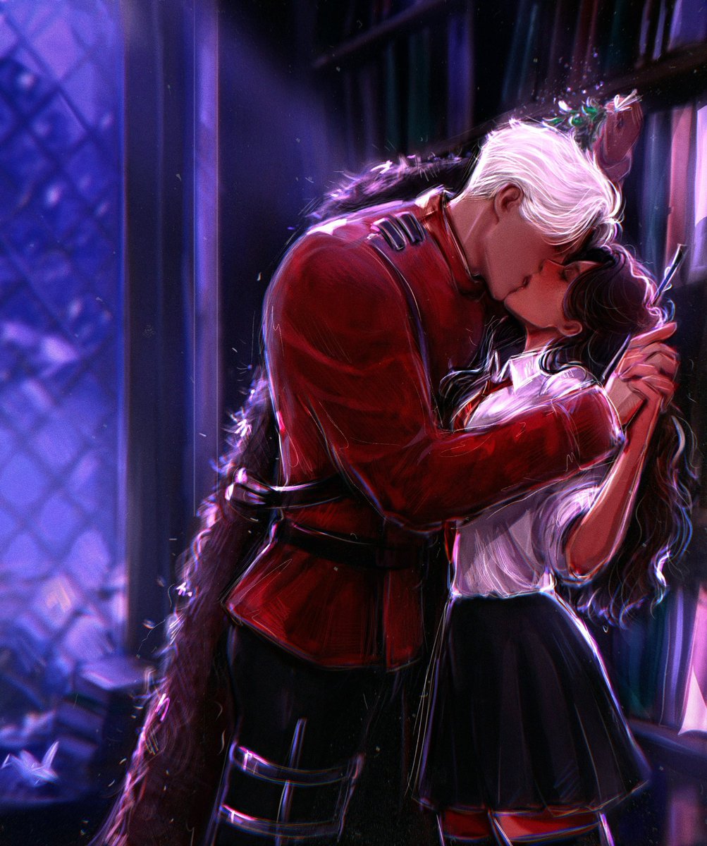 Draco "don't wait for opportunities , create them" Malfoy and Hermione with some Christmas decorations ✨
#dramione #fanart