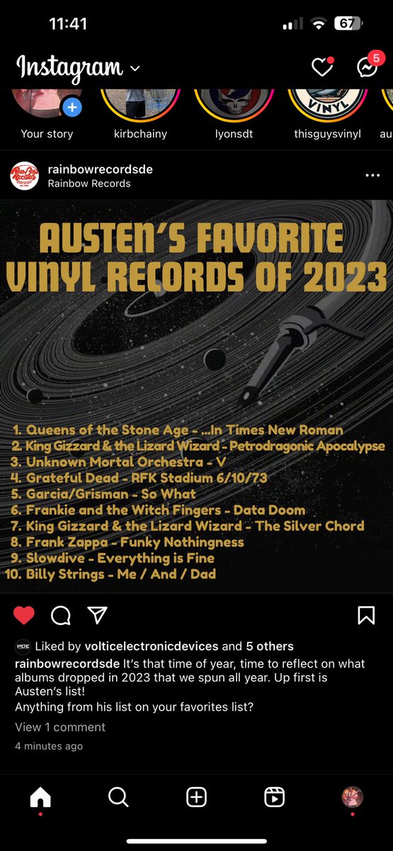 bayrides's tweet photo. My top records of the year! Obviously imo they are all excellent and you should check them out :) #gratefuldead #jerrygarcia #kinggizzardandthelizardwizard #frankzappa #billystrings #slowdive #queensofthestoneage #frankieandthewitchfingers #unknownmortalorchestra https://t.co/8EKDpr4piX