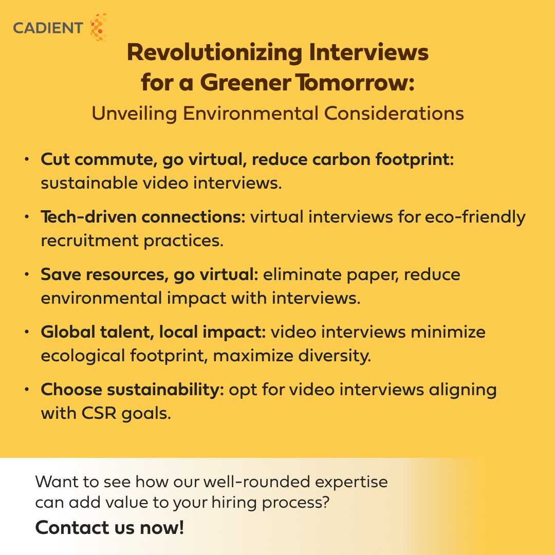 Explore the ecological advantages of virtual interviews as a sustainable alternative, urging businesses to embrace eco-friendly practices in their recruitment processes. Schedule a call-back: zurl.co/JhFT #talentacquisition #recruiting #hr #humanresources #hiring