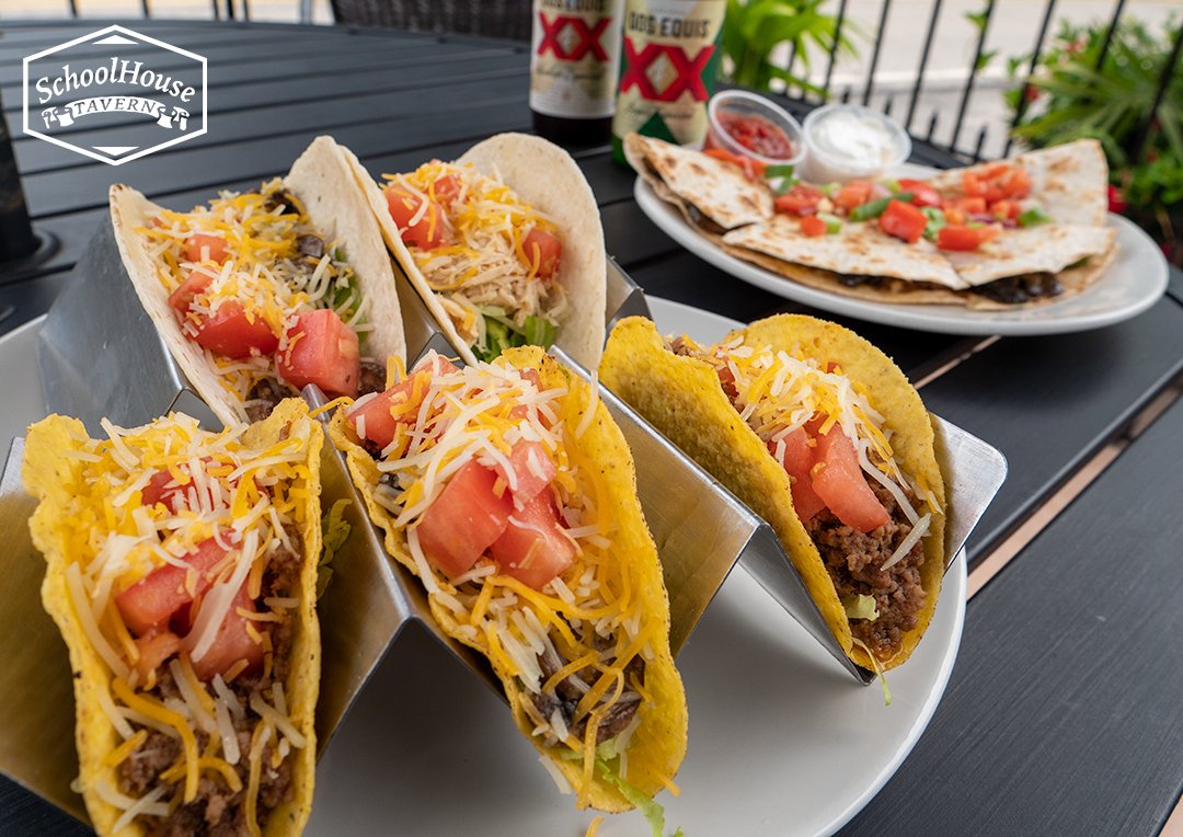 It's Taco time at SchoolHouse Tavern!! Stop in for a tacotastic #Tuesday and enjoy mouthwatering chicken, fish, or beef #tacos! Don't forget an ice cold #Margarita to wash it down!

#penntownhsip #penntrafford #trafford #pitcairn #murrysville #greensburg #jeanette