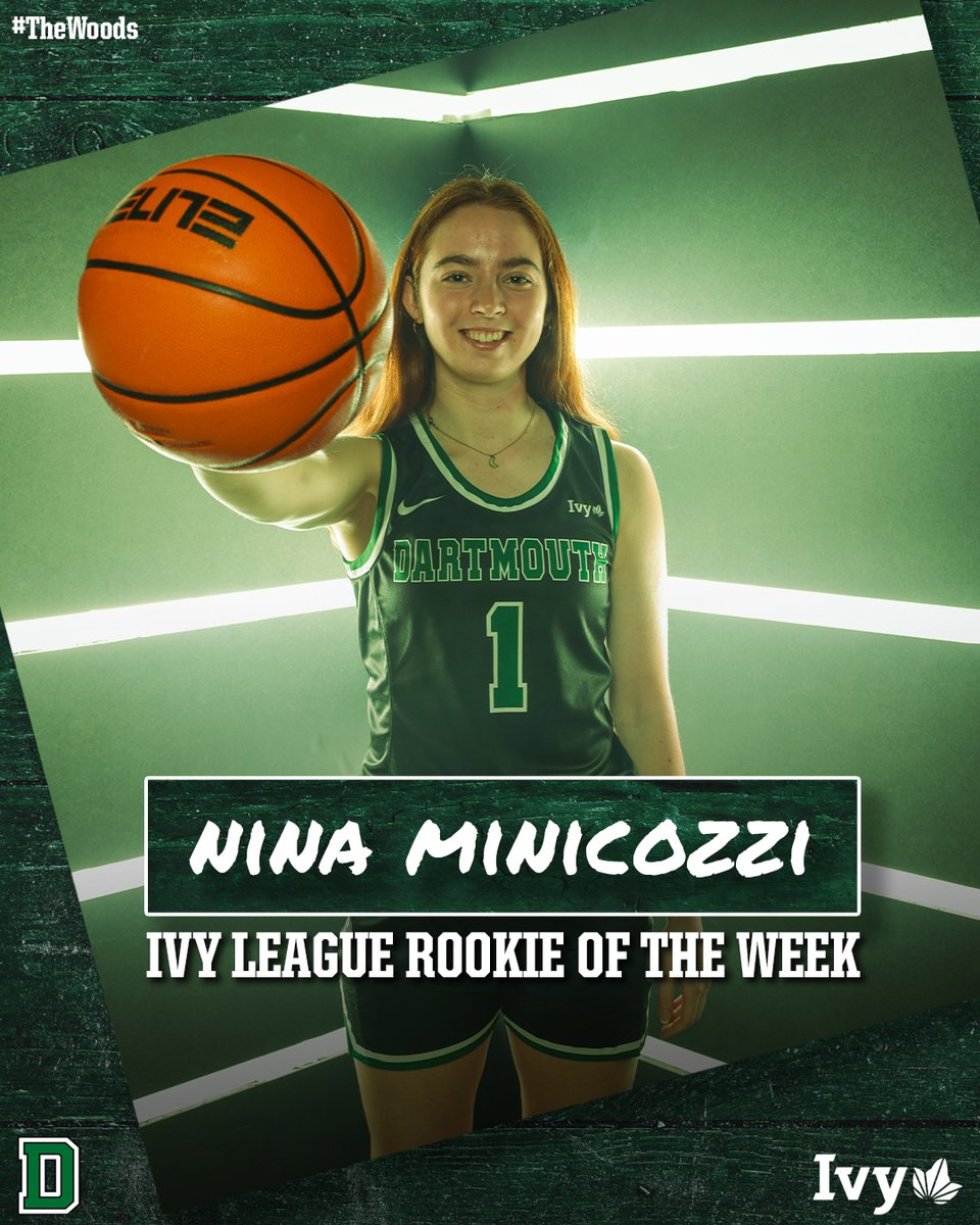 Your <a href="/IvyLeague/">Ivy League</a> Rookie of the Week, Nina Minicozzi!

@NinaMinicozzi is our first Ivy League weekly award winner since the 2018-19 season. 

🔗: dartsports.co/3GZ5mXo | #GoBigGreen