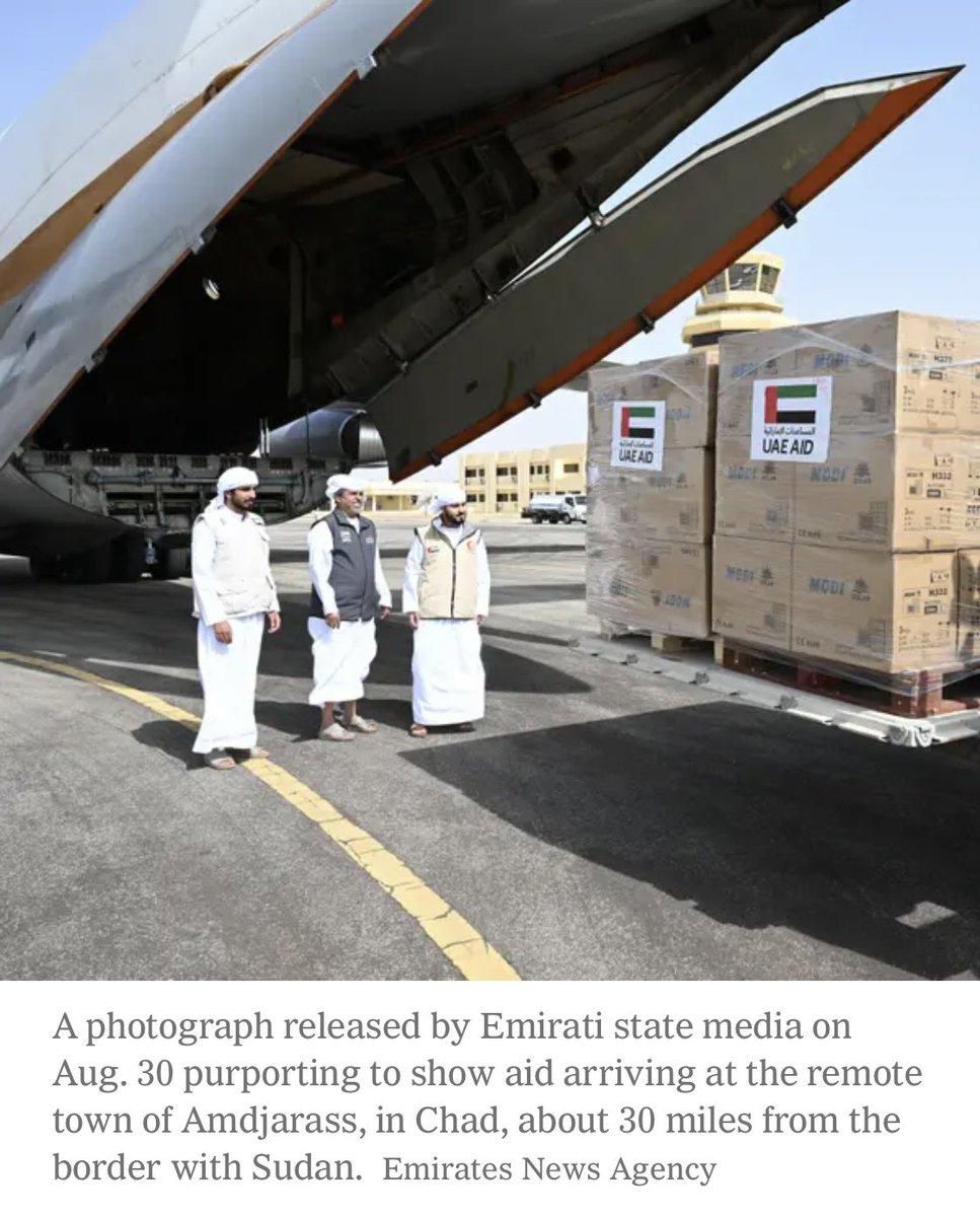Bit_Khalifa1417's tweet photo. #الامارات_دولة_مافيا 
#الامارات_تقتل_السودانيين 

صحيفة The New York Times: 

♦️ الإمارات تغذي القتال في السودان سراً.

♦️ الإمارات من قاعدة جوية نائية في تشاد تقدم الأسلحة والعلاج الطبي لقوات الدعم السريع.

Talking Peace in Sudan, the U.A.E. Secretly Fuels the Fight

From a remote air base in Chad, the Emirates is giving arms and medical treatment to fighters on one side in Sudan’s worsening war, officials say.

#الامارات_تقتل_السودانيين 
#الامارات_تدعم_الارهاب 
#الامارات_تسلح_مليشيا_الدعم_السريع 
#الدعم_السريع_مليشيا_ارهابيه 

رابط المقال: ⬇️ 

https://t.co/l7Hn4BLVtk