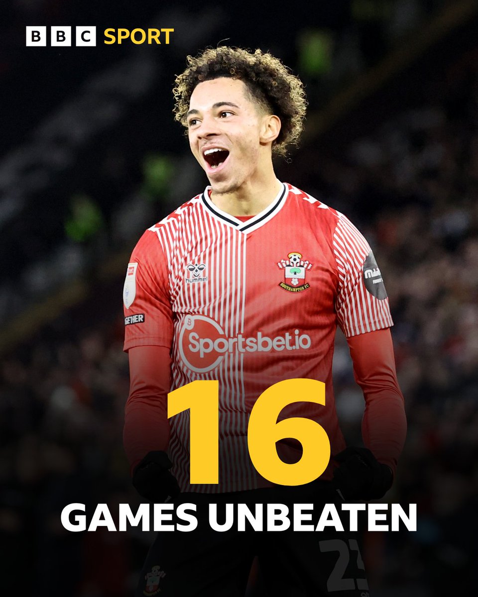 What a run Southampton are having! 🔥

The longest of any side in the top four tiers.