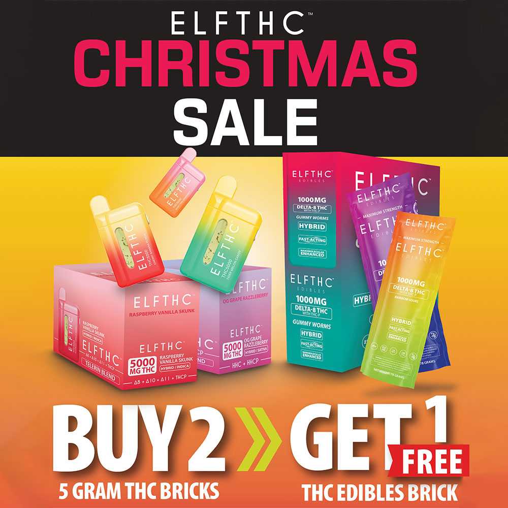 CBDtoStore's tweet photo. Save big on ELFTHC. Buy 2 packs of the 5G disposables and get a free pack gummies to go along 🎁 https://t.co/tDioQNg8C2