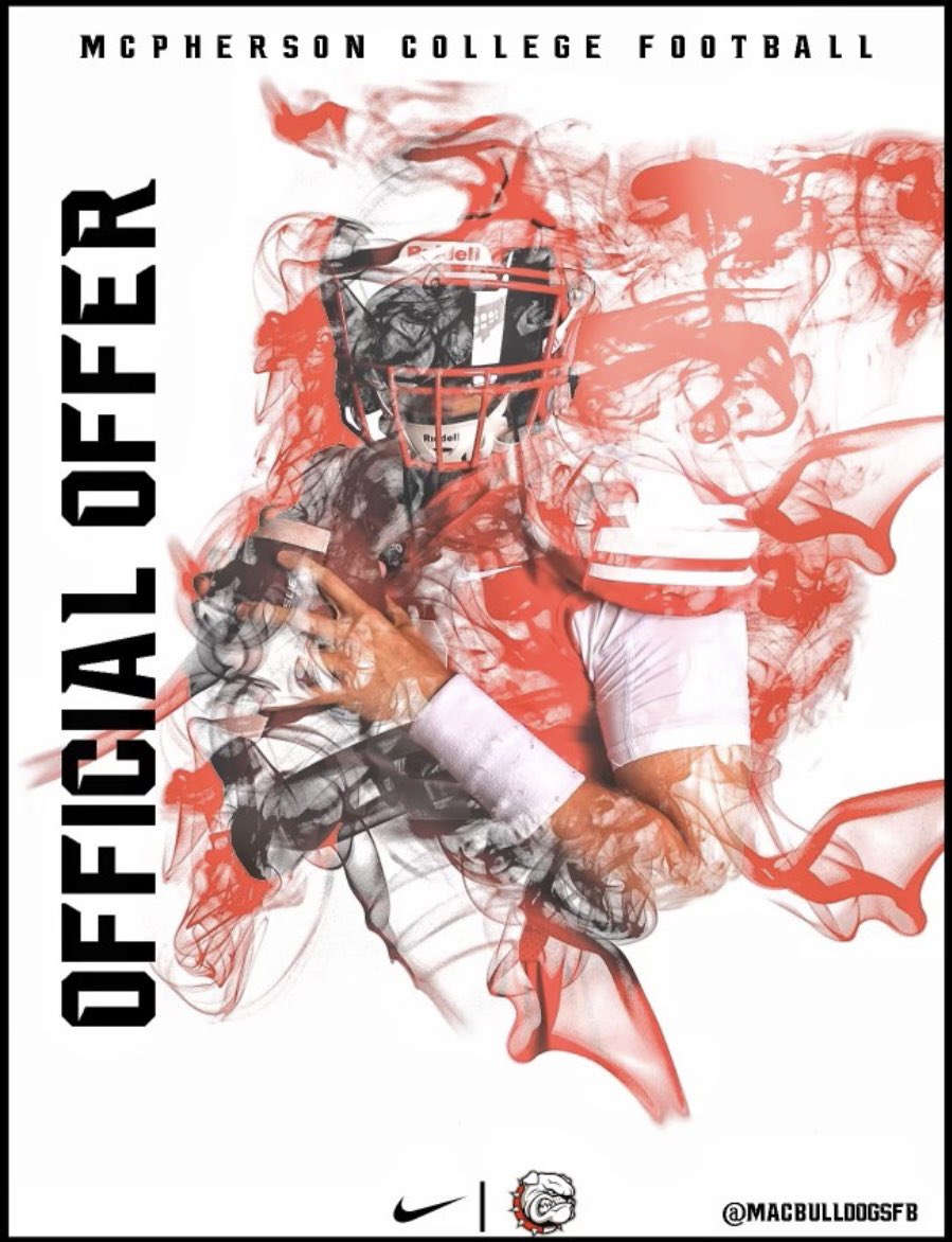 brodybarrow4's tweet photo. Blessed to receive an offer from McPherson College! 

@CoachJGreeny @MACBulldogsFB 
@GATABHSdevils @RecruitGeorgia @NwGaFootball https://t.co/ml9FpKMULs