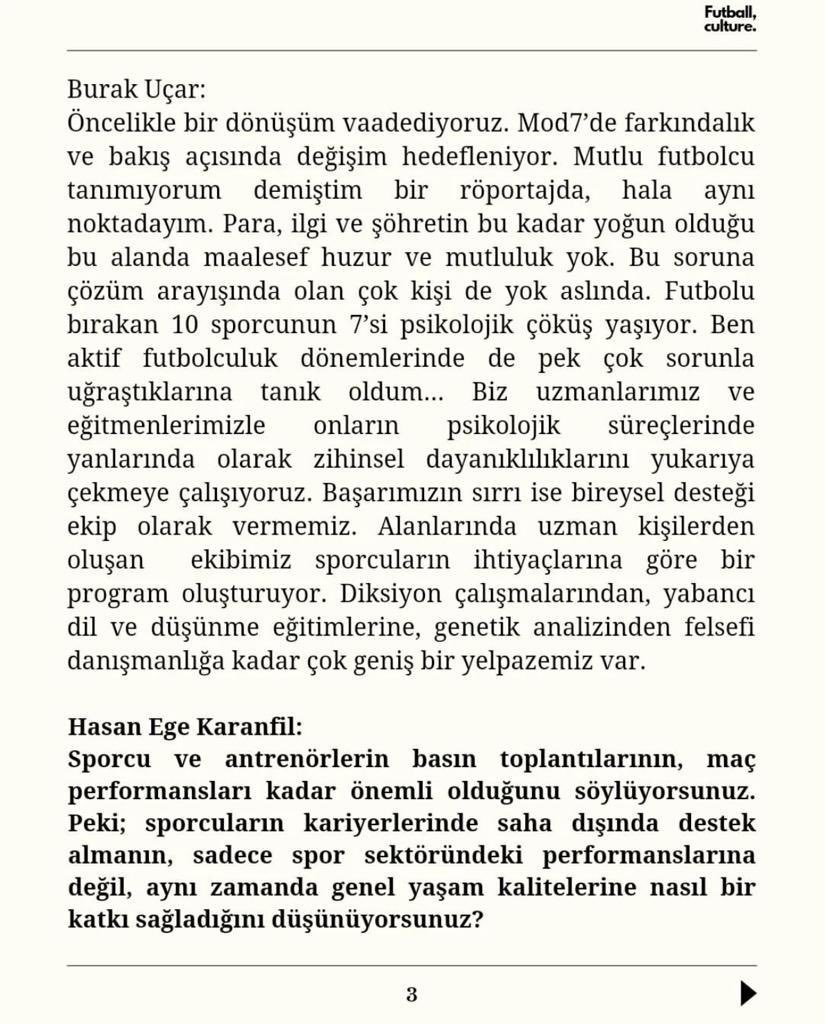 Mod7Team's tweet photo. Burak Uçar Football Culture ropörtajı 🎙️👇🏼 https://t.co/GKJeeodkLy