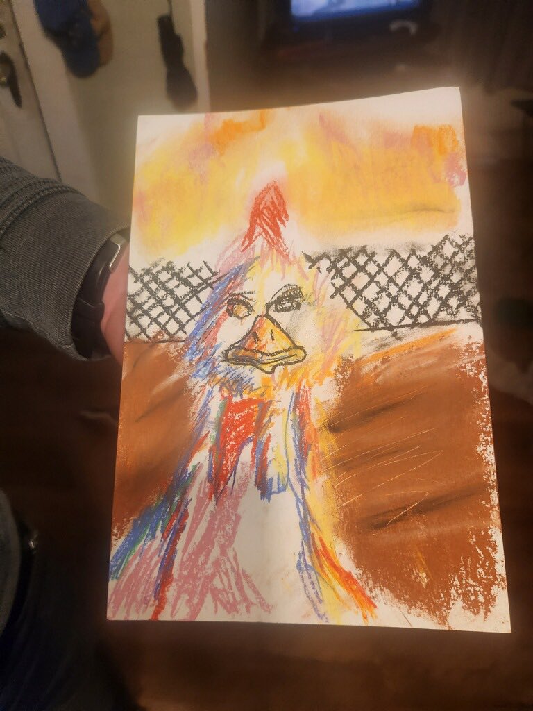 no_good_wyfe's tweet image. I give my 11 y/o nephew pastels and within 3 hours of receiving them he’s like “I call this one ‘Imprisoned’” ?????? Is this from a YouTube tutorial or something or is this kid literally Picasso including the mood disorder