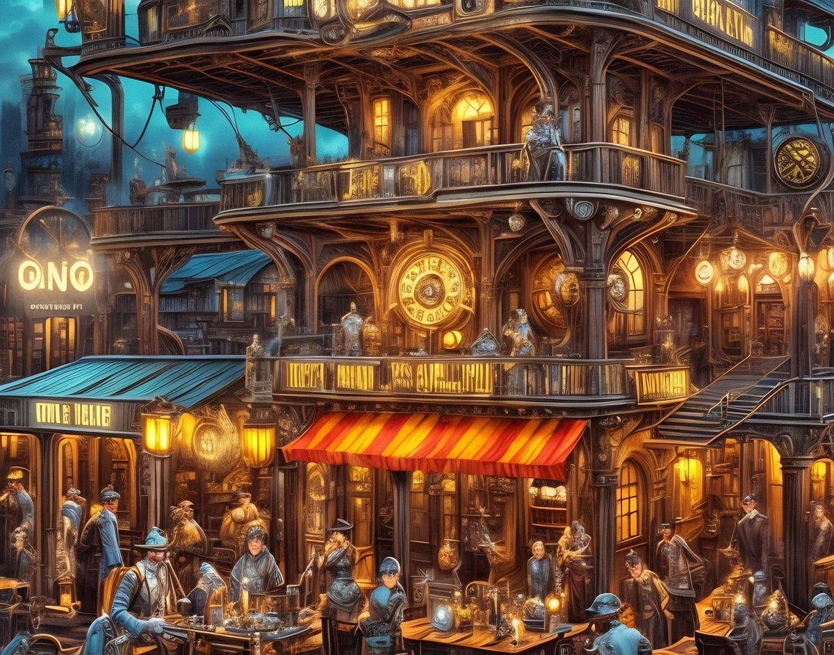 SteamPunk78's tweet photo. @MetaLadies_ Not only cool art but you will also become the owner of Gears &amp; Grog bar in our metaverse! 
https://t.co/TZ8OBSS3wV https://t.co/hTbAuvlHgd