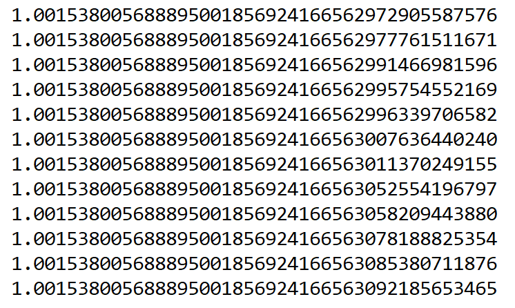 There's something kind of magical about doing arbitrary precision optimization and seeing how deep you can get a result.