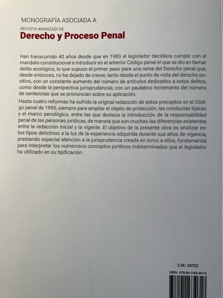 Nueva monografía de nuestro compañero profesor Antonio Mateos Rodríguez-Arias.

Delitos contra el medio ambiente.

#DerechoPenal #DerechoAmbiental