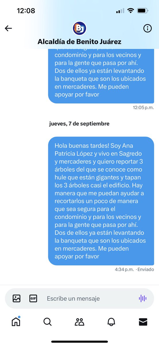 APatriciaLo's tweet photo. @BJAlcaldia no me han hecho caso! Adjunto mensajes enviados y va para 1 año. https://t.co/VuTr8oNBzx