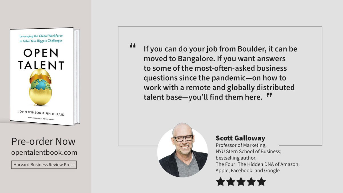 jtwinsor's tweet photo. Big thanks to @profgalloway for taking an early look at Open Talent! #opentalent #remotework https://t.co/JdFGfEajsb