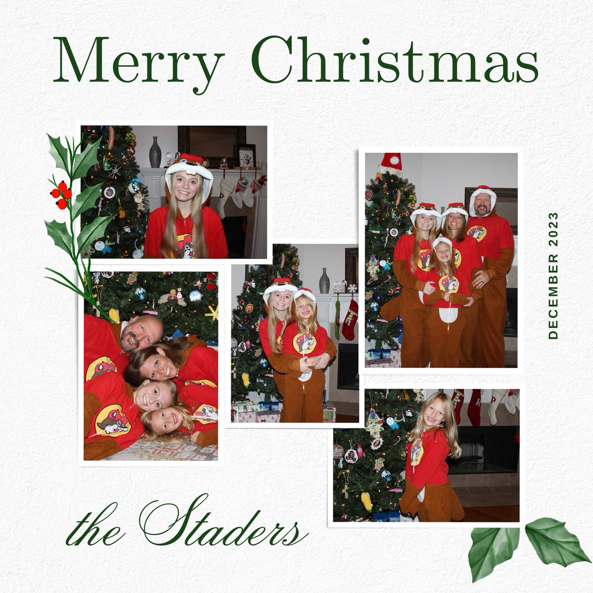 The official ‘23 Stader Christmas card is here!
“Every time I think of you, I thank God for you."
Philippians 1:3-5
“She will give birth to a son, and you are to give him the name Jesus, because he will save his people from their sins.” 
Matthew 1:21 #Christmas #Christ #Family