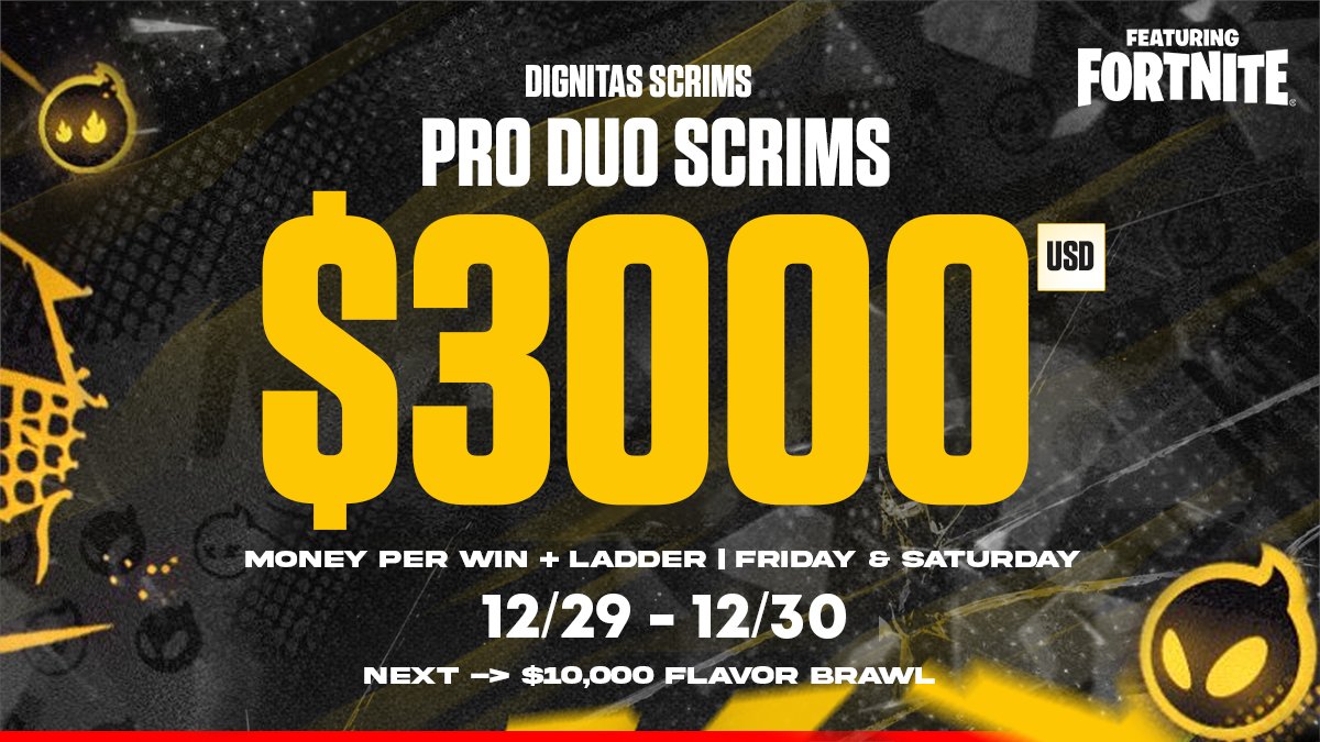 Dignitas Fortnite (@dignitasfn) on Twitter photo 🏆Fortnite $3000 DUO Cash Cup🏆
📅 Friday & Saturday 8pm EST
North America
To Compete:
📌Retweet & Reply with Duo
📌Follow <a href="/DignitasFN/">Dignitas Fortnite</a>
🔗JOIN: bit.ly/digfort
✅Ladder + Money Per Win! 🏆Fortnite $3000 DUO Cash Cup🏆
📅 Friday & Saturday 8pm EST
North America
To Compete:
📌Retweet & Reply with Duo
📌Follow <a href="/DignitasFN/">Dignitas Fortnite</a>
🔗JOIN: bit.ly/digfort
✅Ladder + Money Per Win!