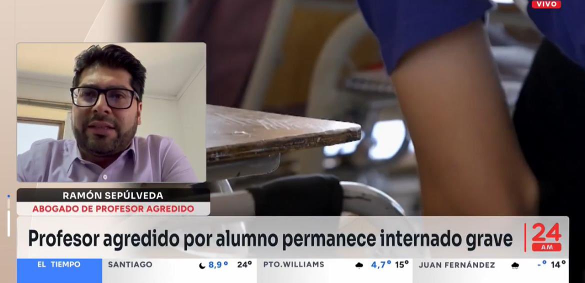 Mañana se realizará la formalización del estudiante que agredió brutalmente a profesor en San Ramón. Como abogado del docente pediremos que se decreten cautelares respecto del imputado. Debe haber justicia y seguridad para quienes enseñan a los alumnos. <a href="/24HorasTVN/">24 Horas</a>  <a href="/chilevision/">Chilevisión</a>