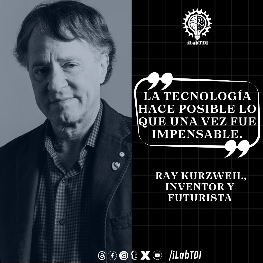 iLabTDI's tweet photo. Ray Kurzweil: Visionario tecnológico, inventor del OCR, autor y director de ingeniería en Google. #google #inventor #quoteoftheday #cita #technology https://t.co/yw4uK7nJes
