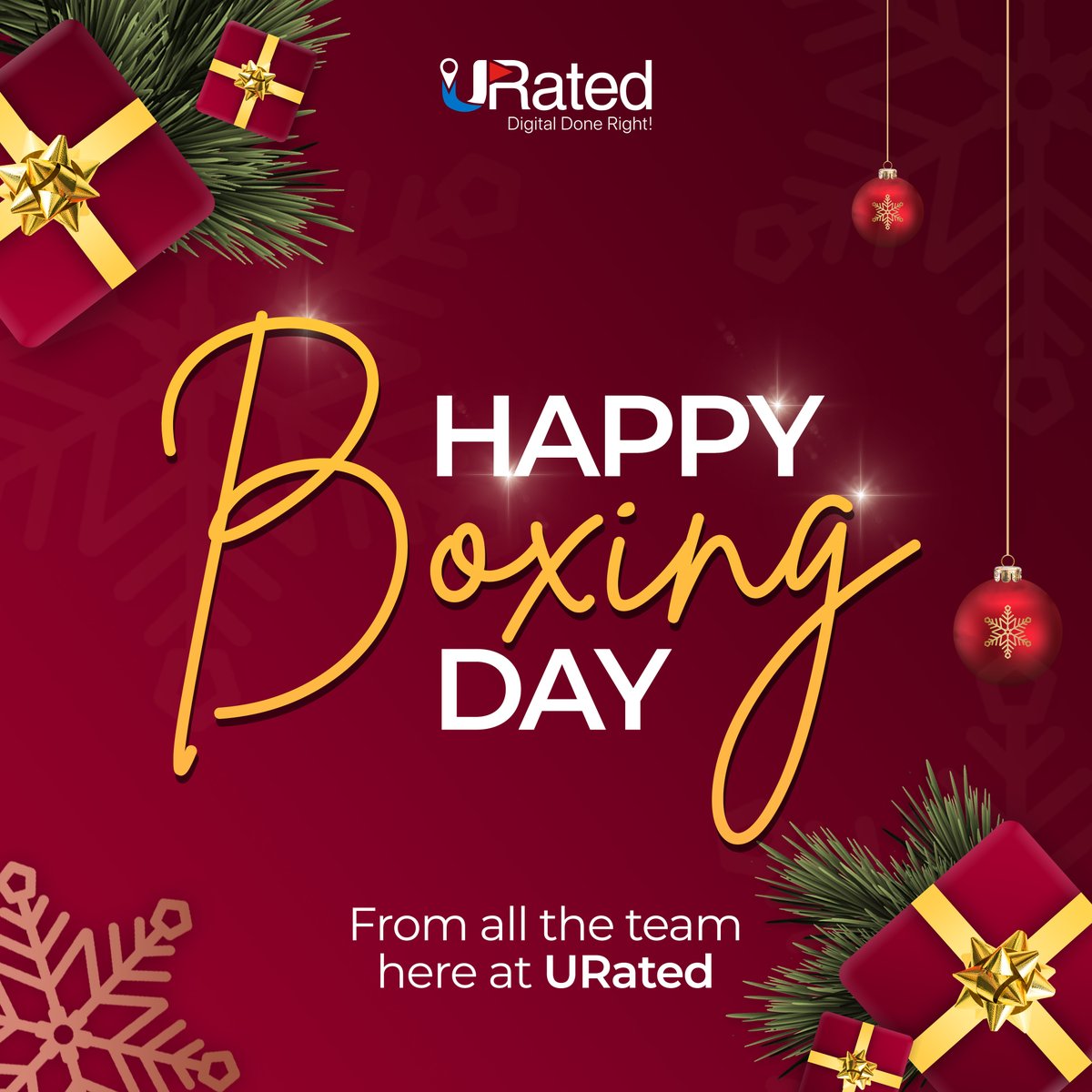 Uratedlive's tweet photo. 🎄🎅 Wishing you a Boxing Day that's wrapped in joy and filled with the warmth of loved ones! 🌟❤️ 🎉
.
.
.
#happyboxingday
#HappyHolidays
#urated https://t.co/3AdclfQHfC