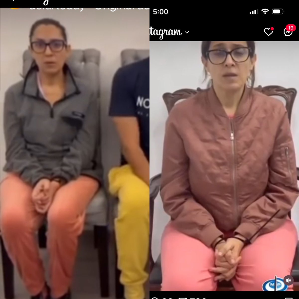 Faby_Colmenarez's tweet photo. No les parece esto raro? Mismo vídeo, mismo día, silla distinta y cambio de suéter? https://t.co/AP1zMo8r2z