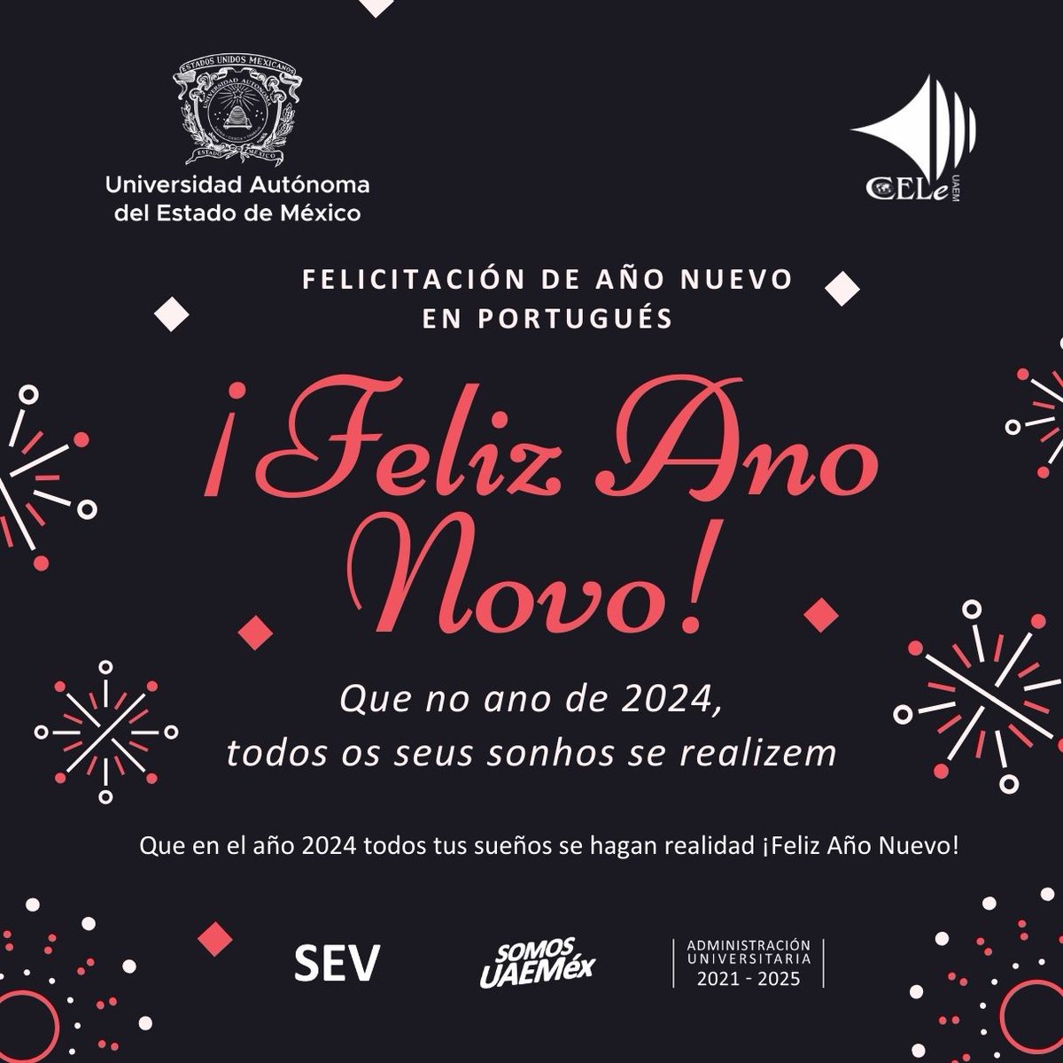 ¡Feliz año nuevo!
#SomosUAEMéx #CELeUAEMéx