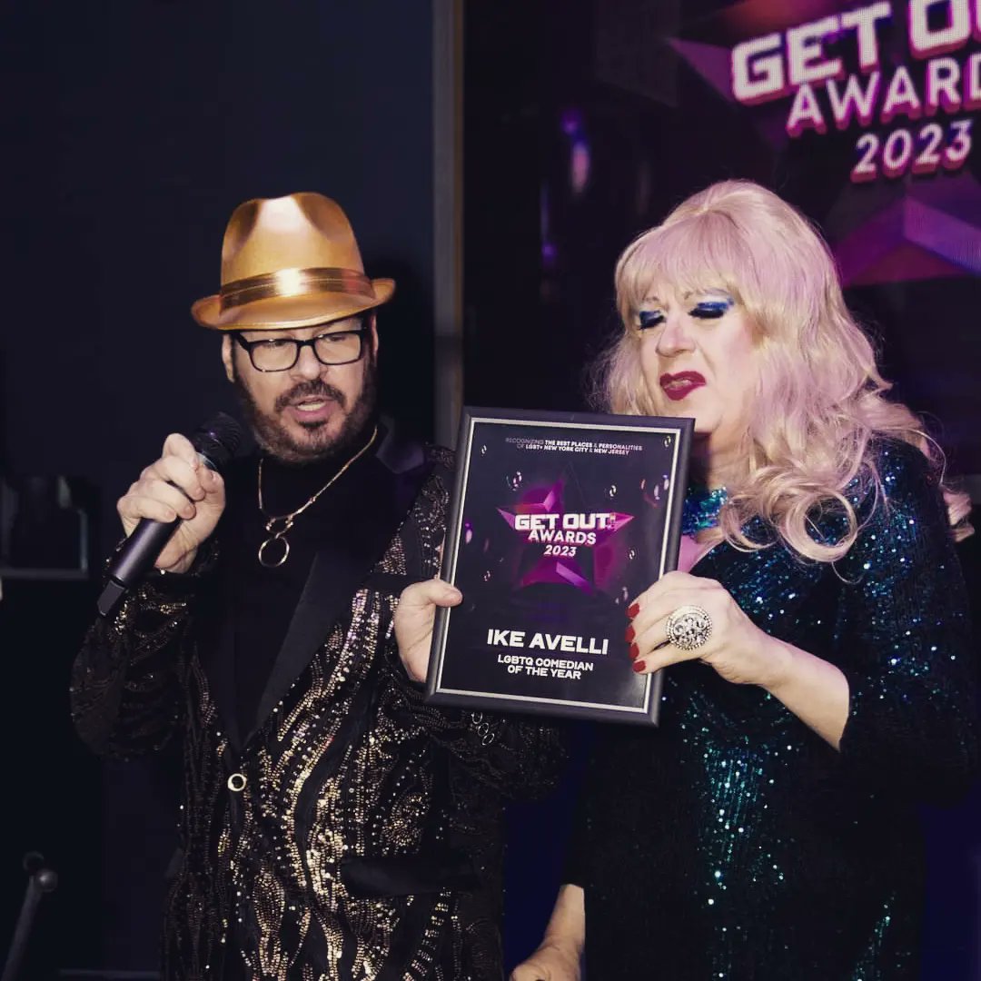 ike_Avelli's tweet photo. Thanks to Mike Todd and Eileen Shapiro for inviting me to present at the 2023 Get Out Awards!

Thanks again to everyone who voted for me as LGBTQ Comedian

Thanks to Billy Hess for the EPIC photos of the night!

#nyc https://t.co/b0qzJViAeF