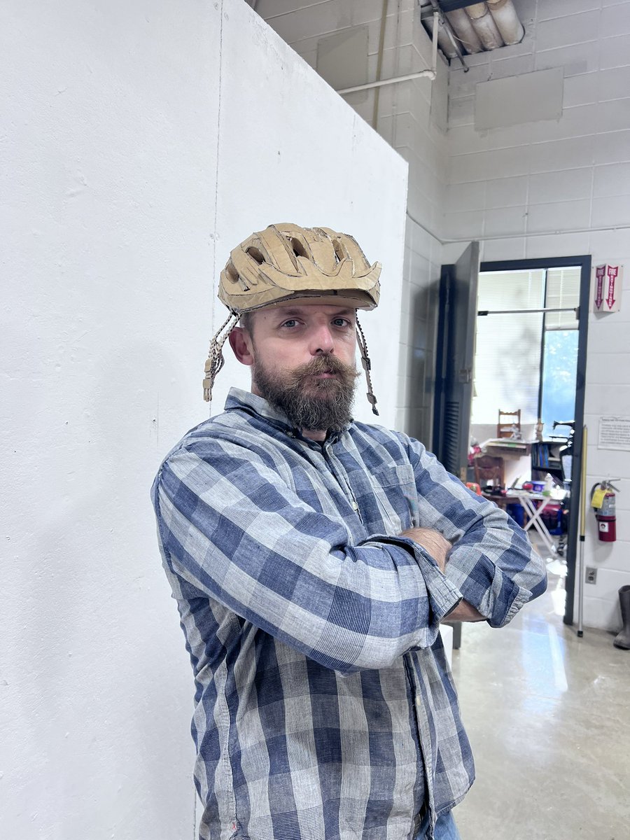 Had a student make a sick replica of her bike helmet ♥️ #cardboard