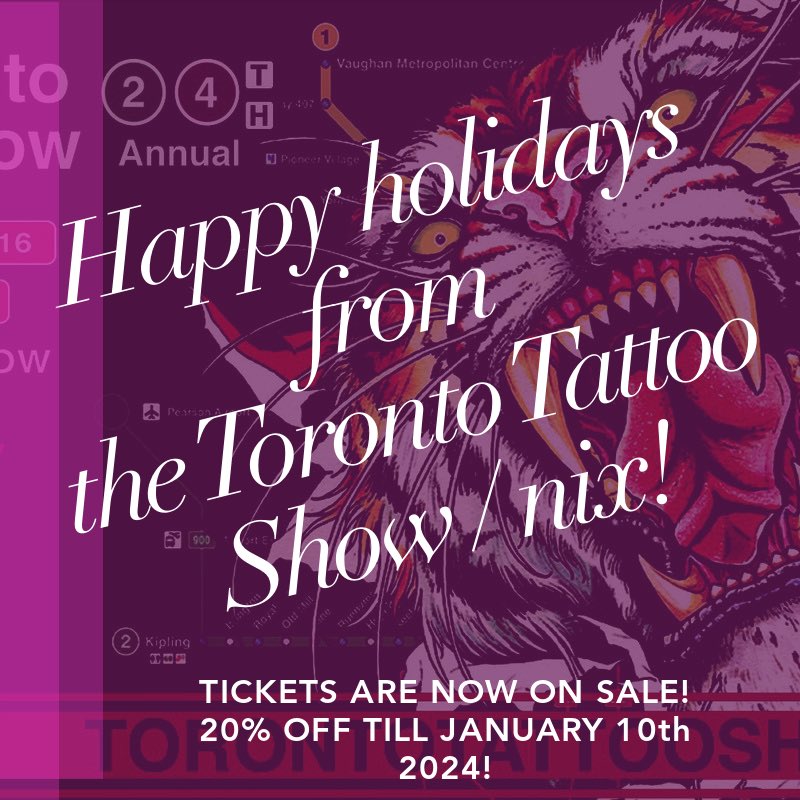 The Toronto Tattoo Show/NIX 2024 is having a ticket sale now through January 10th 2024! #toronto #torontoevent 

torontotattooshow.com/event-details/…