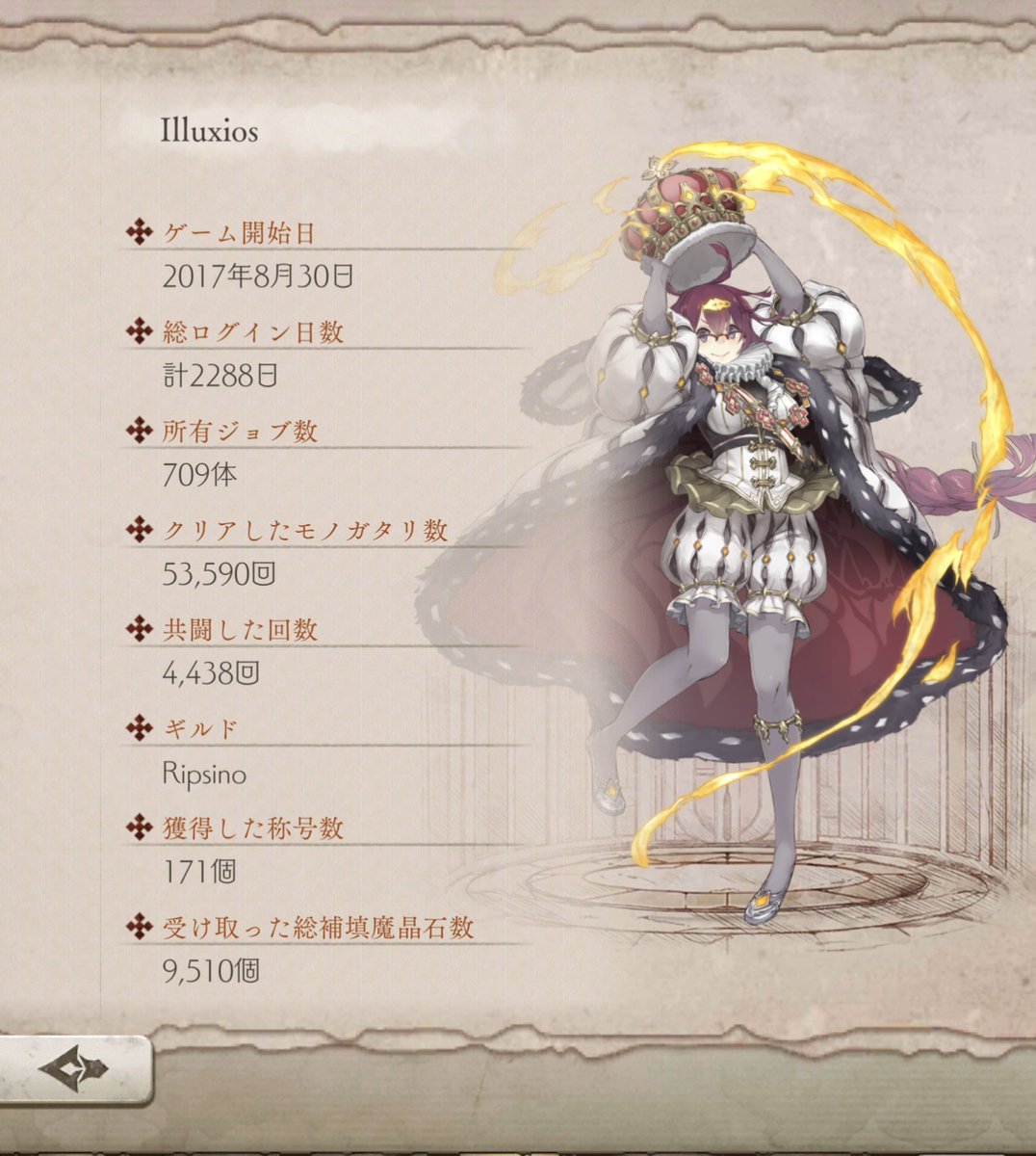 illuxios's tweet photo. It’s been a long run, but it was fun playing this game and meeting new people, so thank you SINoALICE o7

They also apparently note down when you complete the ending, and it seems I am the 36th person that has finished the story, which is pretty nice #シノアリス https://t.co/WLsVs0FuG2
