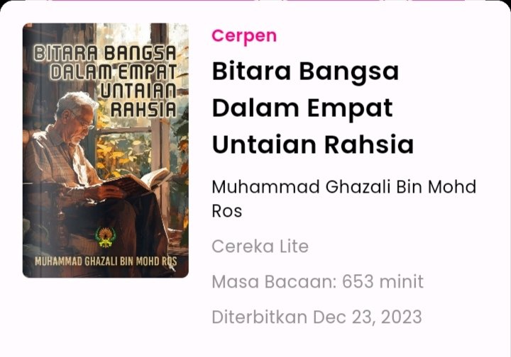 Norsamila's tweet image. Cerpen yang sangat baik. Bukan mudah nak bina pantun apatah lagi memilih diksi terkait situasi, juga hati. Tahniah, penulis! 

#cereka