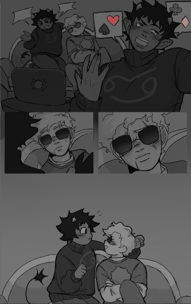 hurtmehurtmeluv's tweet photo. davekat secret santa comic i made!! my prompt was first kiss (1/3) https://t.co/CigawKYwGU