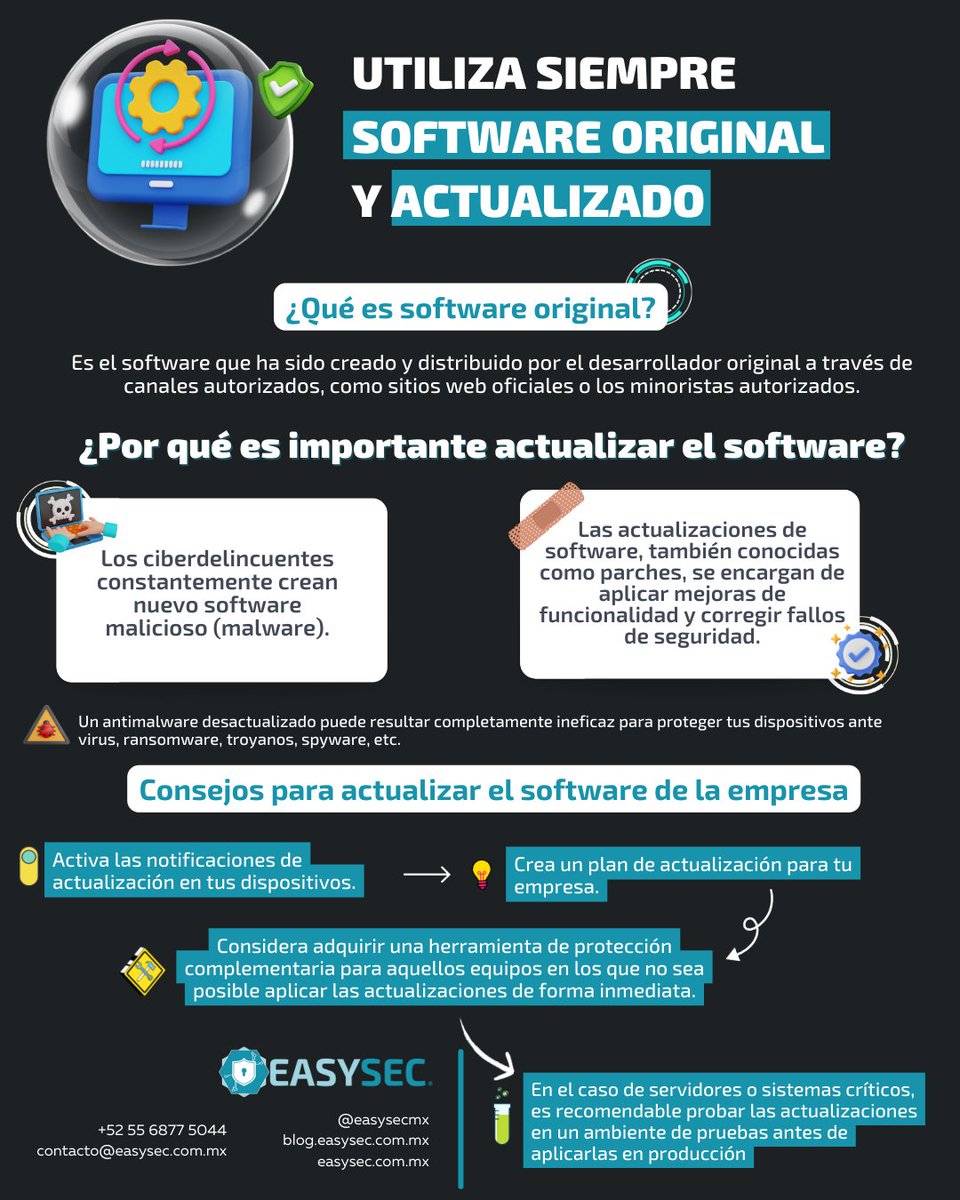 ⚠️😯¿Qué pasa si dejas de actualizar el #software y los sistemas de tu empresa?
👇👇👇
blog.easysec.com.mx/2023/03/la-imp…

#ciberseguridad #updates #infosecurity