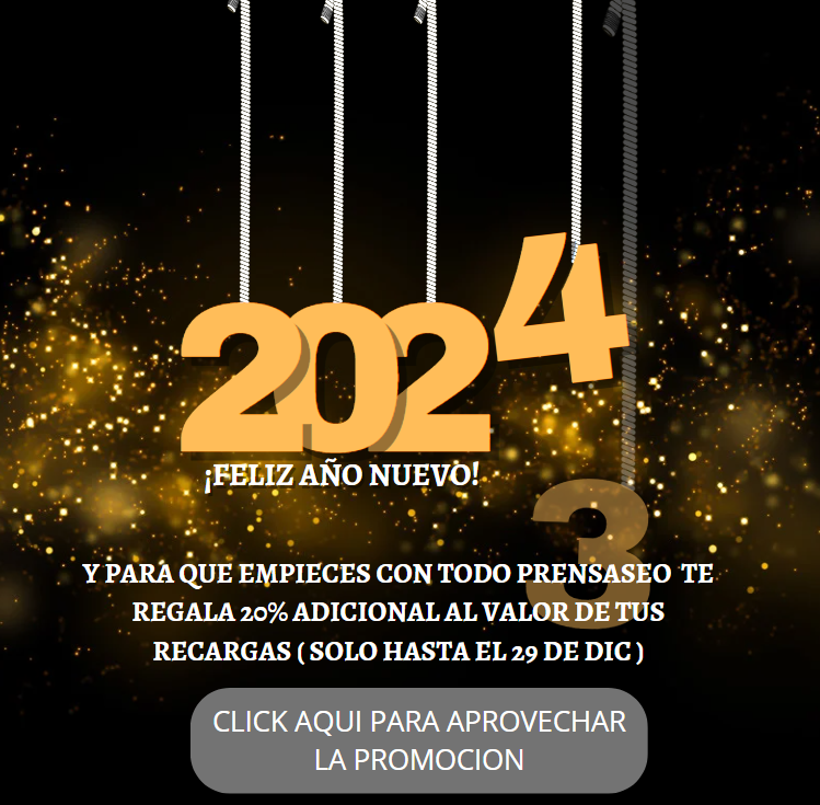 prensaseo_com's tweet photo. ¡Feliz Año Nuevo! - 20% de saldo adicional por tu recarga en PrensaSEO - Solo hasta el 29 de DIC.    https://t.co/N8Y3sVnEqv https://t.co/C841HlEByA