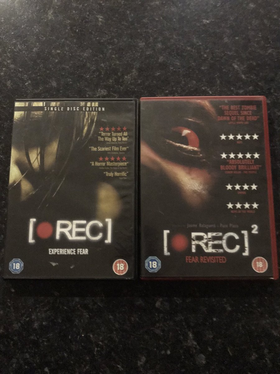 ChrisRushHorror's tweet photo. Going to watch these again tonight. 👹🤘 #horror #movies #horrormovies #horrordvds #REC #REC2 https://t.co/HBCRqpKYHz