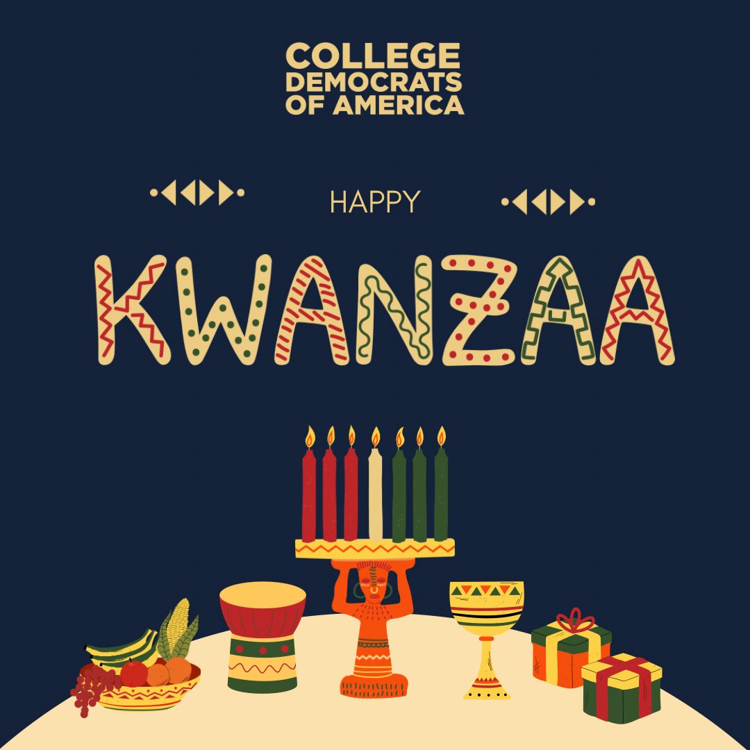 CollegeDems's tweet photo. Happy Kwanza from the #cdafamily! https://t.co/1SR4W9iEfE