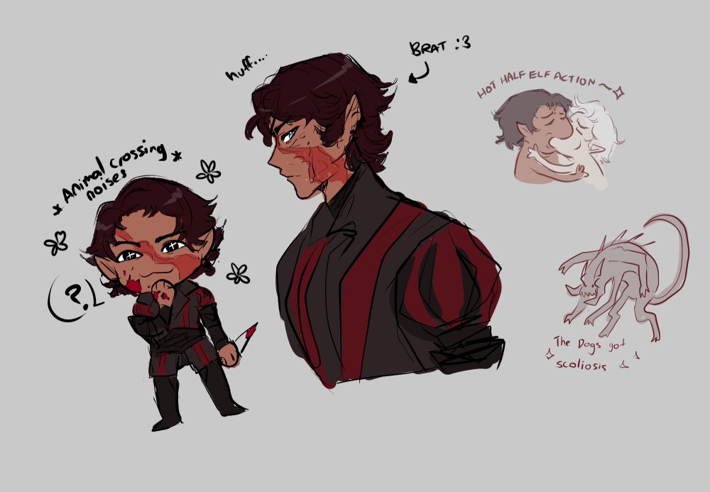 Doodles of my Tav Veris ✨ Bhaal-Brat ✨#BG3 #BG3fanart #Tav #BaldursGate3