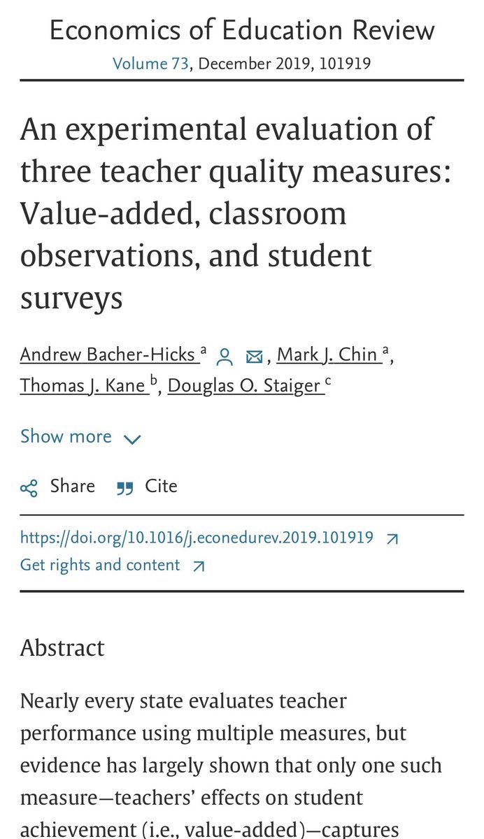 sanz_ismael's tweet photo. La evaluación de docentes mediante observación en el aula de otros docentes predicen bien el desempeño de los profesores y su valor añadido https://t.co/68n4UOO2Tz https://t.co/8j2yUc4b8c