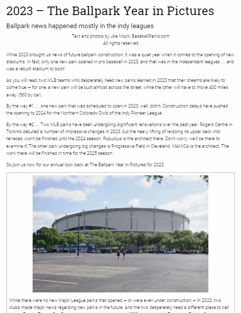 baseballparks's tweet photo. It's time for our annual summary of the biggest ballpark stories of the year. Check it out here on https://t.co/depOIoeFs3: https://t.co/VqJck9GY6b https://t.co/88laHepVje